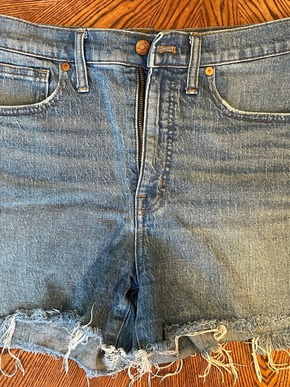 High-Rise Denim Shorts Size 28, Malden Wash